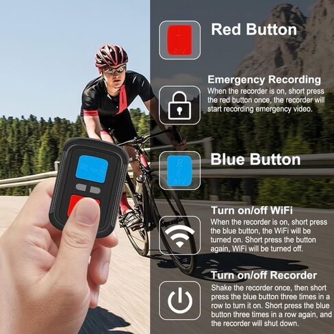 VSYSTO Helmet Camera for Bicycle Motorcycle, Remote Control, WiFi HD 1080P Portable Waterproof Handlebar Camera, G-Sensor, Loop Recording in Kuwait