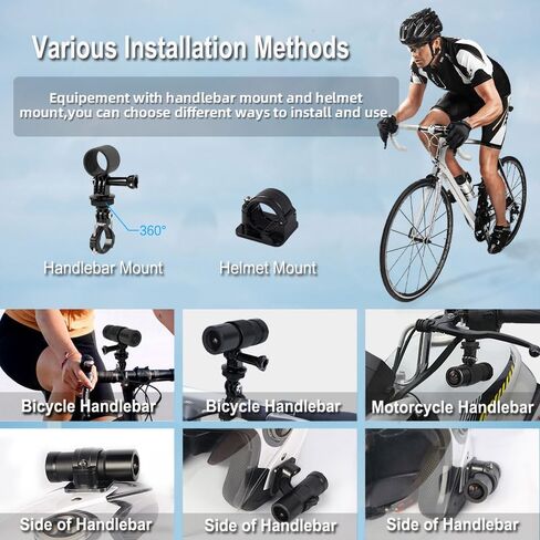 VSYSTO Helmet Camera for Bicycle Motorcycle, Remote Control, WiFi HD 1080P Portable Waterproof Handlebar Camera, G-Sensor, Loop Recording in Kuwait