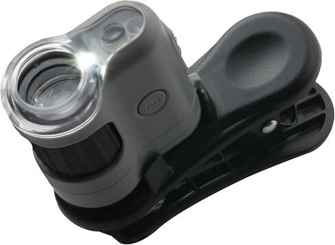 Carson MicroMini 20x LED Lighted Pocket Microscope with Built-in LED and UV Flashlight and Universal Smartphone Digiscoping Adapter Clip (MM-380) in Kuwait