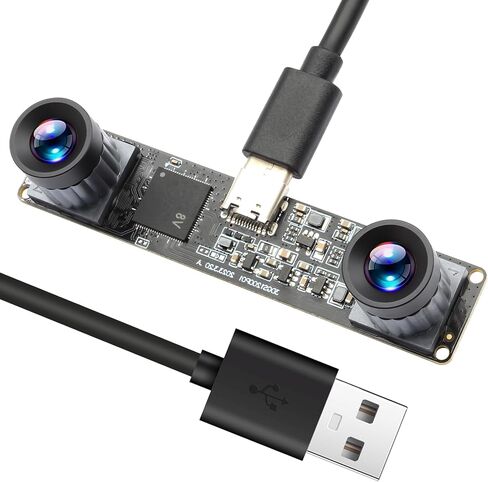 Stereo Camera Module 1200P Global Shutter USB Camera Module | 120fps High Speed Camera, Sync Webcam with No Distortion Dual Lens for VR,PC/Laptop/Raspberry Pi in Kuwait