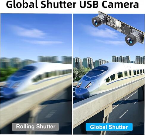 Stereo Camera Module 1200P Global Shutter USB Camera Module | 120fps High Speed Camera, Sync Webcam with No Distortion Dual Lens for VR,PC/Laptop/Raspberry Pi in Kuwait