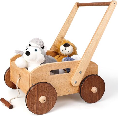Woodtoe Wooden Baby Walker, Adjustable Speed Baby Push Walker, Montessori Push Toys for Babies Learning to Walk, Educational Walking Toys Gift for Toddler Boys Girls 1 2 3 Years Old | Montessori Push Toy, Baby Learning to Walk, Educational Birthday Gift f in Kuwait