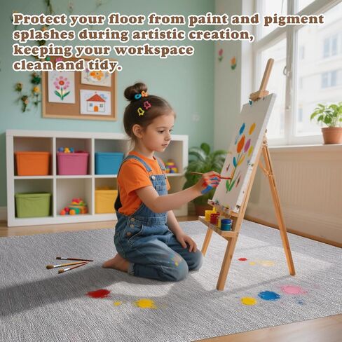 72" x 60" Craft & Painting Floor Mat, Extra Large Waterproof Splat Mat with Non-Slip Underlay, Washable Mess Mat for Arts, Crafts, Painting and Playdough in Kuwait