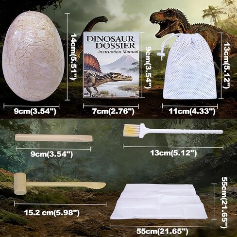 Jumbo Dino Eggs Dig Kit STEM Excavation Toy for Kids Ages 6-12 | Easy Dig & Clean,16 Dino Figures,Archaeology Educational Science,Safe & Gift-Ready,Egg Hunt Party Gift in Kuwait