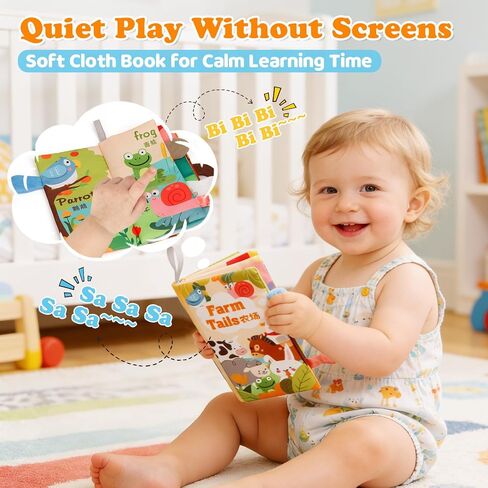 Montessori Baby Toys for Toddlers 1-3 | 7-in-1 Educational Activity Toy Set with Soft Cloth Book, Stacking Blocks & Learning Toys, Birthday Gifts for Boys Girls in Kuwait