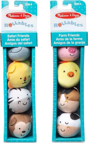 Melissa & Doug Rollables Safari and Farm Friends Infant and Toddler Toy 2-Pack in Kuwait