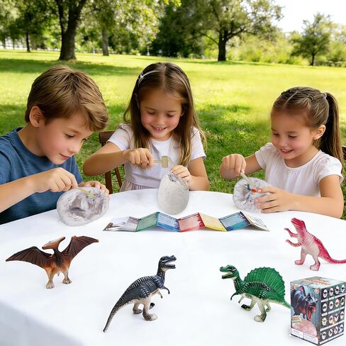Jumbo Dino Eggs Dig Kit STEM Excavation Toy for Kids Ages 6-12 | Easy Dig & Clean,16 Dino Figures,Archaeology Educational Science,Safe & Gift-Ready,Egg Hunt Party Gift in Kuwait
