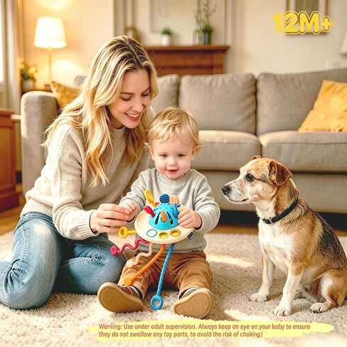 Montessori Baby Toys for 12M+, UFO Sensory Play Set for Toddlers, Pull String Pull String Toy in Stollers Developmental Toys for Fine Motor Skills Gift for Boys& Girls in Kuwait