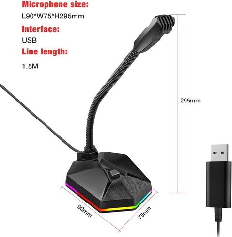 Computer Microphone Light-Emitting Flexible Free Drive Sound Card Noise Reduction in Kuwait