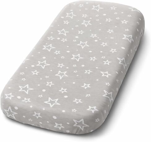 Bassinet Sheets Boys Girls– 1-Pack Soft Fitted Bassinet Sheets, Organic Cotton, Breathable & Cozy, Fits 32x16x4 Inch Rectangle, Oval & Hourglass Mattresses, Stars in Kuwait