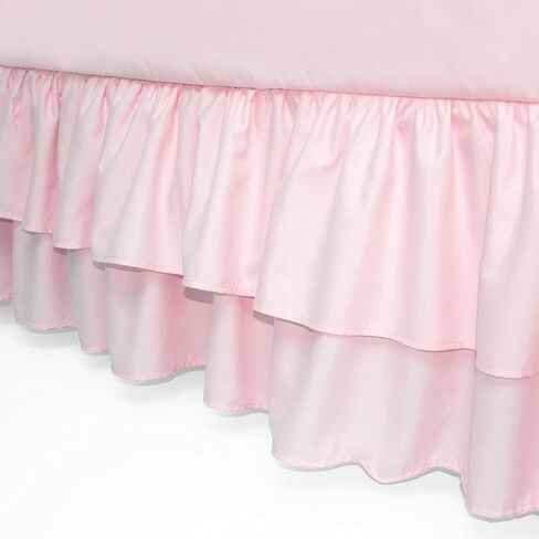 American Baby Company Double Layer Ruffled Crib Skirt, Blush Pink for Baby Girls, 1 Pack in Kuwait