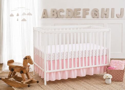 American Baby Company Double Layer Ruffled Crib Skirt, Blush Pink for Baby Girls, 1 Pack in Kuwait