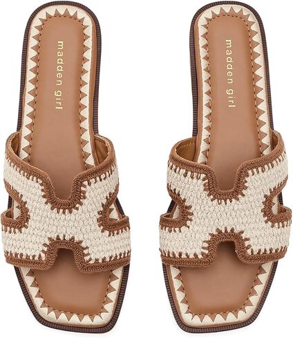 Madden Girl Women's Haileyy Slide Sandal, Natural, 9.5 in Kuwait