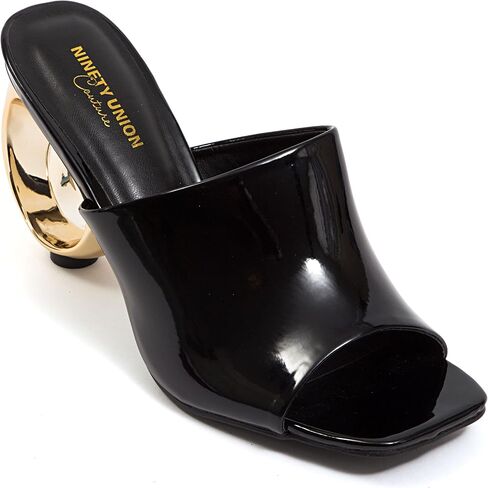 Ninety Union Jloo Open Toe Slide With Circular Metallic Heel in Kuwait