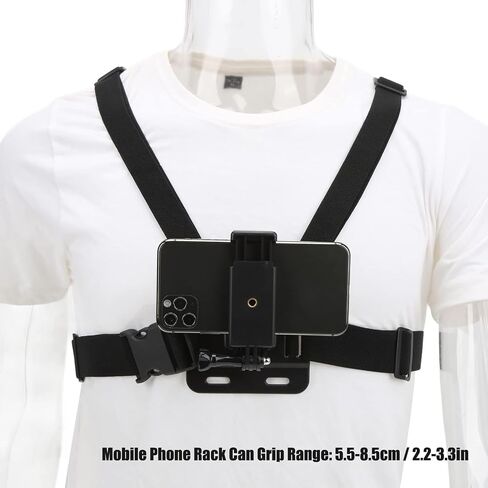 Mobile Phone Chest Strap Harness Mount Head Strap Holder Kit, Phone Chest Mount Harness Holder Mobile Phone Strap Clip for Video Recording Camera Harness in Kuwait