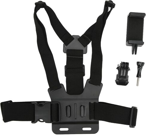 Mobile Phone Chest Strap Harness Mount Head Strap Holder Kit, Phone Chest Mount Harness Holder Mobile Phone Strap Clip for Video Recording Camera Harness in Kuwait