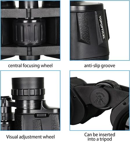 10x50mm High Power Binoculars for Adults and Teen, HD Professional Binoculars with BAK4 Prism & FMC Lens, Suitable for Bird Watching, Hunting, Travel, Stargazing, and Sports Events. in Kuwait