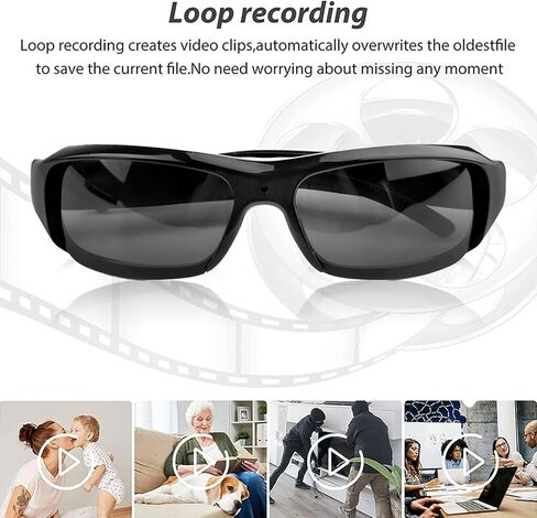 Smart Video 1080P Camera Glasses,Sport Camera Sunglasses with Anti Shake Wide Angle Lens,Sports Action Camera Glasses for Cycling Sports in Kuwait