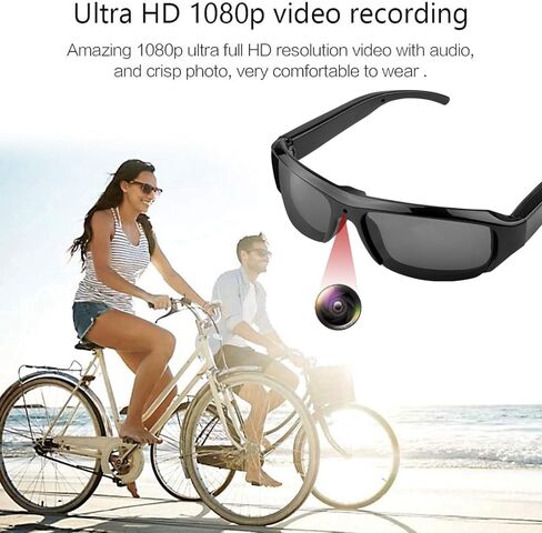 Smart Video 1080P Camera Glasses,Sport Camera Sunglasses with Anti Shake Wide Angle Lens,Sports Action Camera Glasses for Cycling Sports in Kuwait