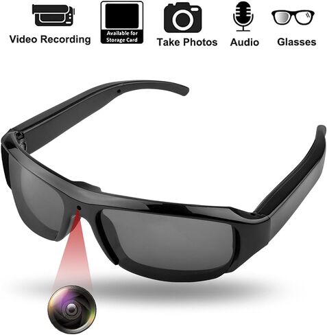 Smart Video 1080P Camera Glasses,Sport Camera Sunglasses with Anti Shake Wide Angle Lens,Sports Action Camera Glasses for Cycling Sports in Kuwait