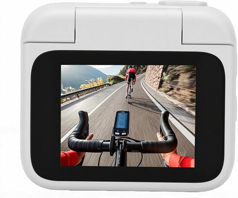 1080P Mini Body Camera with Flip Screen, 140 Wide Angle Chest Mount Camera, Hands Free POV Recording, 18X Zoom Anti Shake, for Cycling Vlogging in Kuwait