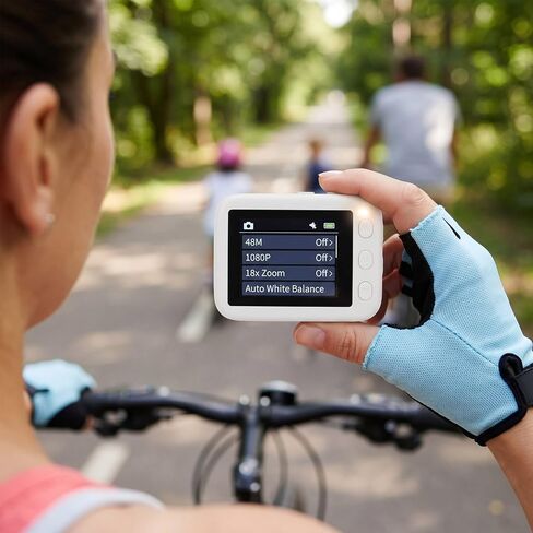 1080P Mini Body Camera with Flip Screen, 140 Wide Angle Chest Mount Camera, Hands Free POV Recording, 18X Zoom Anti Shake, for Cycling Vlogging in Kuwait