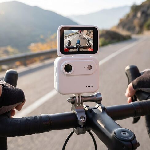 1080P Mini Body Camera with Flip Screen, 140 Wide Angle Chest Mount Camera, Hands Free POV Recording, 18X Zoom Anti Shake, for Cycling Vlogging in Kuwait