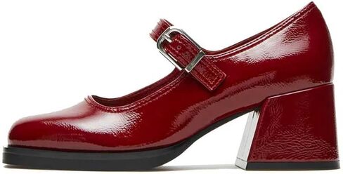 Mary Janes for Women Retro Chunky Heels Square Toe Platform Ankle Buckle Strap Pumps Party Dress Ballerina Shoes in Kuwait