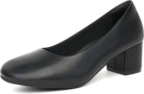 Ortho+rest Women's Pumps Low Chunky Block Heel Round Toe Comfortable Dress Shoes in Kuwait