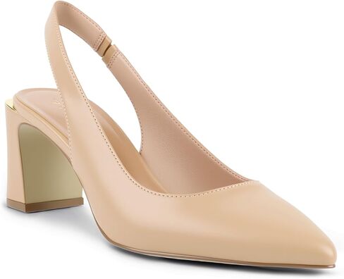 Comfortable Block Chunky Heels for Women Closed Pointed Toe Slingback Ankle Strap Pumps Casual Dress Shoes for Wedding Dance Party Work Office in Kuwait