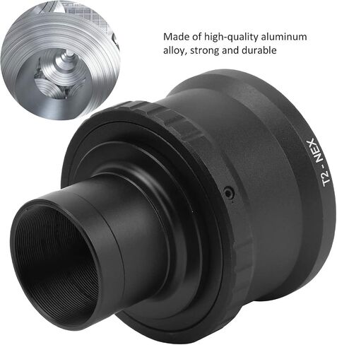 1.25in T Mount Telescope Adapter Ring for E Mount Mirrorless Camera, Aluminum Alloy Metal T2-E Adapter with M42x0.75 Interface, Lightweight Accessory for Astrophotography in Kuwait