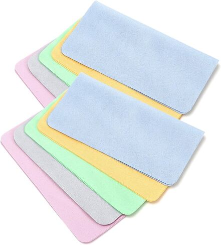 10 Pcs Eye Glass Clean Cloths, 6 * 6in Scratch-Free Glasses Cleaning Cloth, Shammy Microfiber Cleaning Cloth for Glasses, Camera Lens, Screen in Kuwait