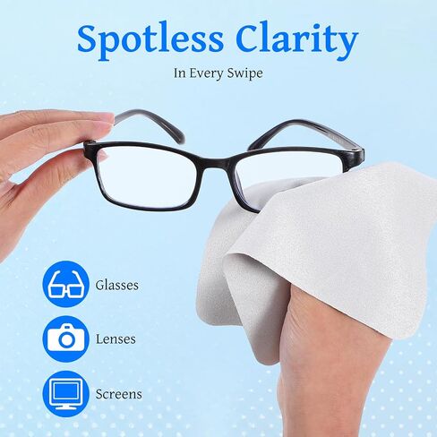 10 Pcs Eye Glass Clean Cloths, 6 * 6in Scratch-Free Glasses Cleaning Cloth, Shammy Microfiber Cleaning Cloth for Glasses, Camera Lens, Screen in Kuwait