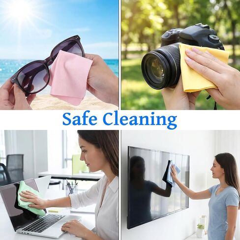 10 Pcs Eye Glass Clean Cloths, 6 * 6in Scratch-Free Glasses Cleaning Cloth, Shammy Microfiber Cleaning Cloth for Glasses, Camera Lens, Screen in Kuwait