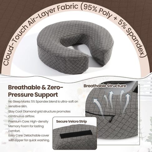 Face Down Pillow for Vitrectomy Recovery Equipment – Heavy-Duty Steel Massage Headrest for Bed – Fully Adjustable & Foldable Face Cradle for Post Eye Surgery Sleeping & Home Spa in Kuwait