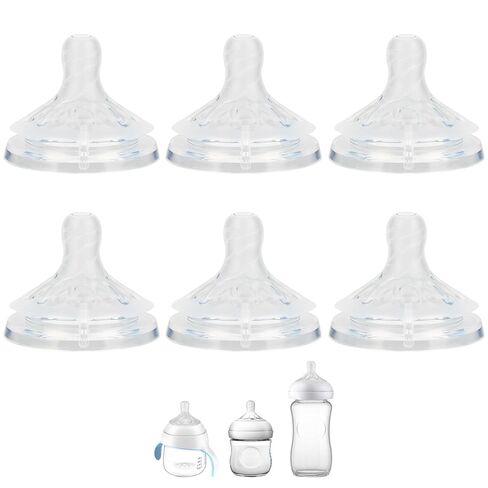Silicone Nipple for Philips Avent Natural Baby Bottles and Natural Trainer Sippy Cup, Slow Flow (Flow 2), 0m+, 6 Count in Kuwait