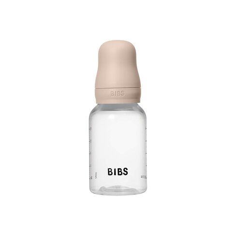 BIBS Plastic Baby Bottle, 150 ml, 1-Pack, Silicone Nipple, Blush | Anti-Colic | Slow Flow | BPA-Free Plastic | Supports Breastfeeding | Made in Denmark | Familiar BIBS Nipple in Kuwait