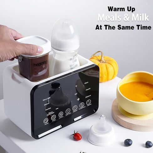 Baby Bottle Warmer All Bottles Water Bath Warming 48H Constant Thermostat Mode, 10-in-1 Milk Warmer Steamer, Preset, Defrost, Double Bottle Warmer Twins for Breastmilk Formula, Heat Baby Food in Kuwait
