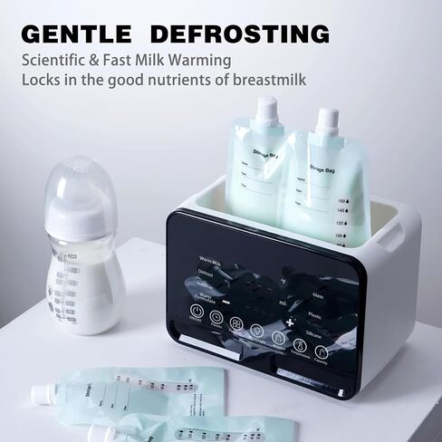 Baby Bottle Warmer All Bottles Water Bath Warming 48H Constant Thermostat Mode, 10-in-1 Milk Warmer Steamer, Preset, Defrost, Double Bottle Warmer Twins for Breastmilk Formula, Heat Baby Food in Kuwait