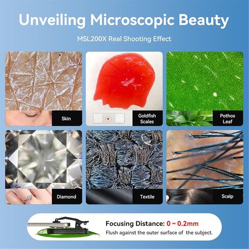 Dpofirs 200X Microscope Lens, 18 LED CPL Polarizing Universal Phone Microscope, 1000X Zoom with Clip On for Jewelry Inspection in Kuwait