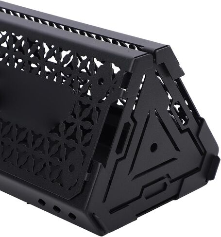 CHICIRIS Camping Light Stand, Matte Black Quick Setup Stainless Steel Geometric Hollow Pattern Lamp Stand with Modular Design for DIY Outdoor Lighting System in Kuwait