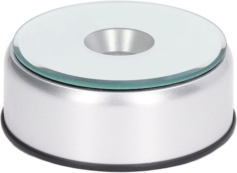 SUNGOOYUE Rotating Display Stand, ABS Glass LED Display Base with 360 Degree Turning, USB Charging 3AA Powered, 9cm Mirror Platform for Cups Crystals Photography in Kuwait