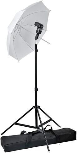 Portable Studio Speedlight Set, Height Adjustable Metal Light Stand, GN33 Flash with S1/S2 Modes, Rotatable Photography Lighting Kit for Indoor Portraits and Video Shoots in Kuwait