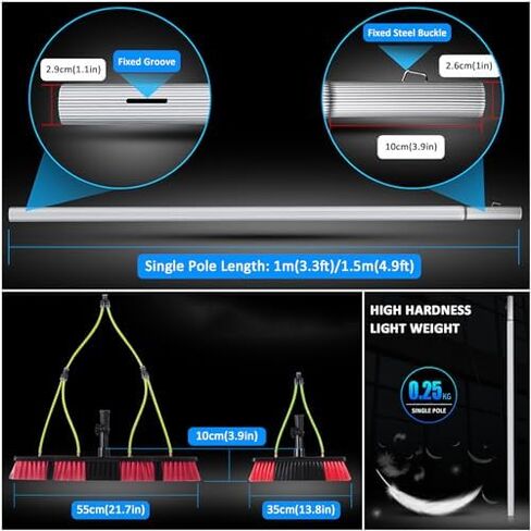 Solar Panel Cleaning Brush & Pole Kit - 5-12m Water Fed Pole with 30/50cm Brush for Outdoor Window Cleaning, Solar Panel Maintenance, and Easy Reach Cleaning Solutions in Kuwait