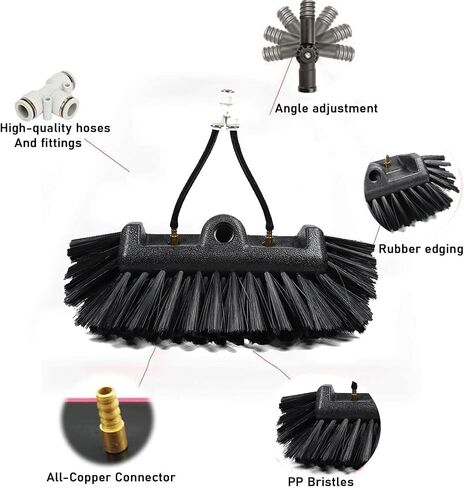 36FT Solar Panel Cleaning Brush with Water Inlet Rod, Telescopic Expandable Window Cleaner, Perfect for 6-12m Roof & Photovoltaic Panel Maintenance in Kuwait