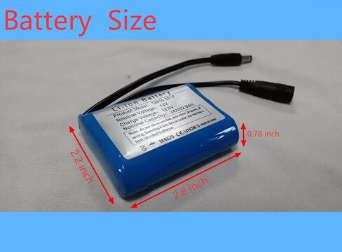 Rechargeable 12V 2600mAh Lithium-ion Battery Pack with 12.6V Charger & Cables - Compatible with LED Strips, CCTV Cameras, Routers, LED Lights, Radios, Fishing Gear, DIY Projects & More in Kuwait