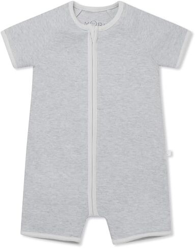 MORI Baby Summer One Piece Pajamas - Breathable Unisex Zip Romper - Comfort Short Sleeve Sleepwear for Toddler Boys and Girls in Kuwait