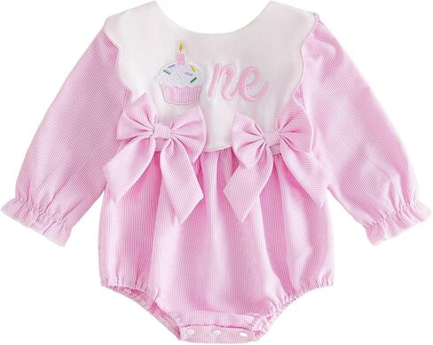 Toddler Baby Girl Birthday Outfit One Cake/Animal Embroidery Romper | Cupcake ONE/Safari Animals Embroidery Birthday Outfit, Crotch Snap Closure, First Birthday Outfit Girl, Cake Smash Outfit in Kuwait
