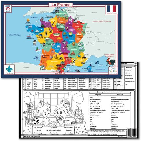 South America Educational Placemat | Countries, Flags & Capitals | Made in USA, Double Sided, Durable, Reusable, Non Toxic Material, Award Winning, Dry Erase & Washable Markers Friendly in Saudi Arabia