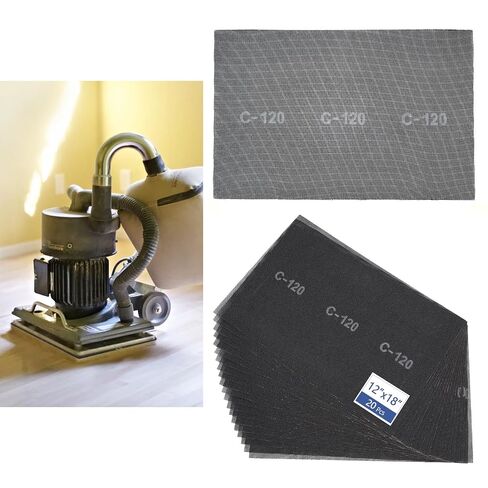HUAALIUCHE 12"x18" 60 Grit Sanding Screen Sheets (10-Pack) – Professional Silicon Carbide Mesh for Hardwood Floor Screening, Drywall Sanding, and Aggressive Finish Removal – Reusable & Clog-Resistant in Kuwait